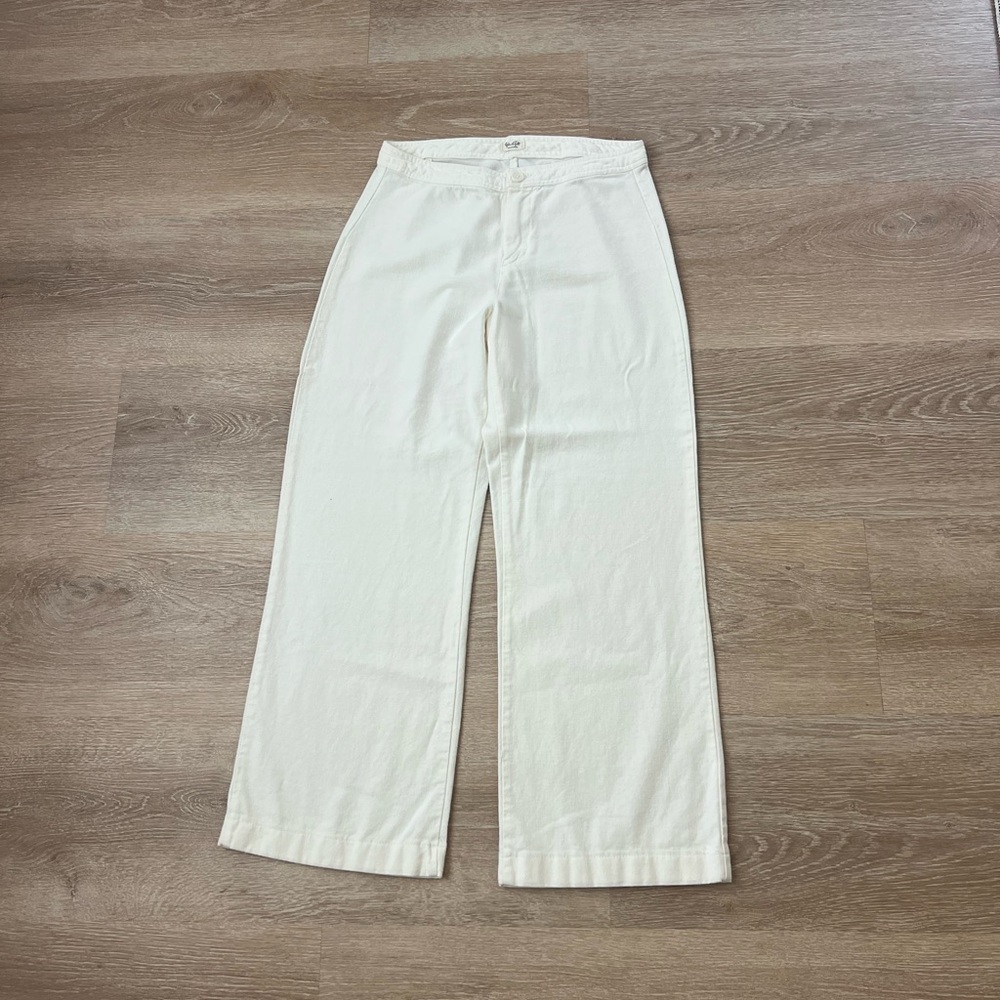 Brandy Melville John Galt Ivory Cream Straight Leg Linen Wide Pants